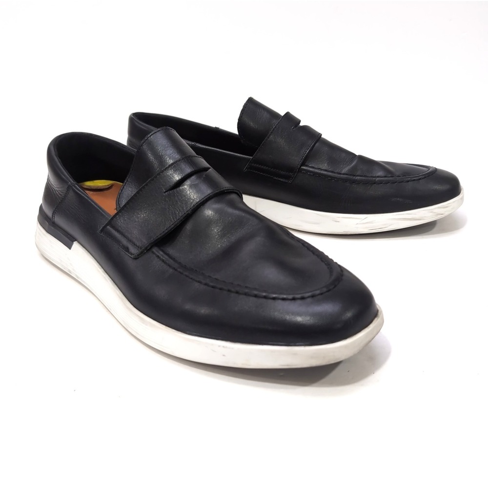 Wolf & Shepherd Crossover Penny Loafer Mens 13 M Black Leather Shoes Portugal